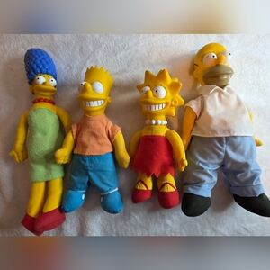 The Simpsons Plush Doll - Yellow Bart, Lisa, Marge, Homer Style Set